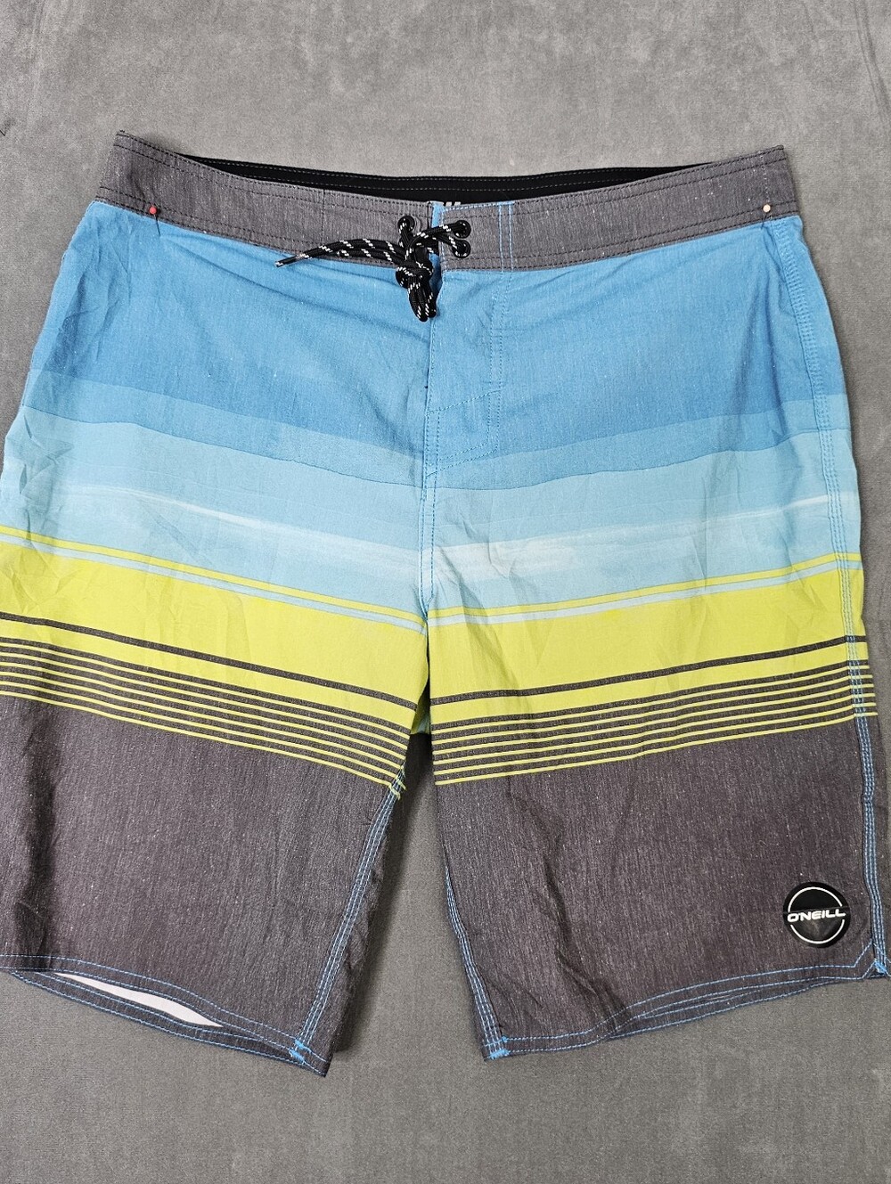 O'Neill Men's 34us Striped Swim Surf Board Shorts  Stretch Hyperfreak A7-9